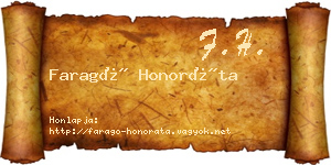 Faragó Honoráta névjegykártya